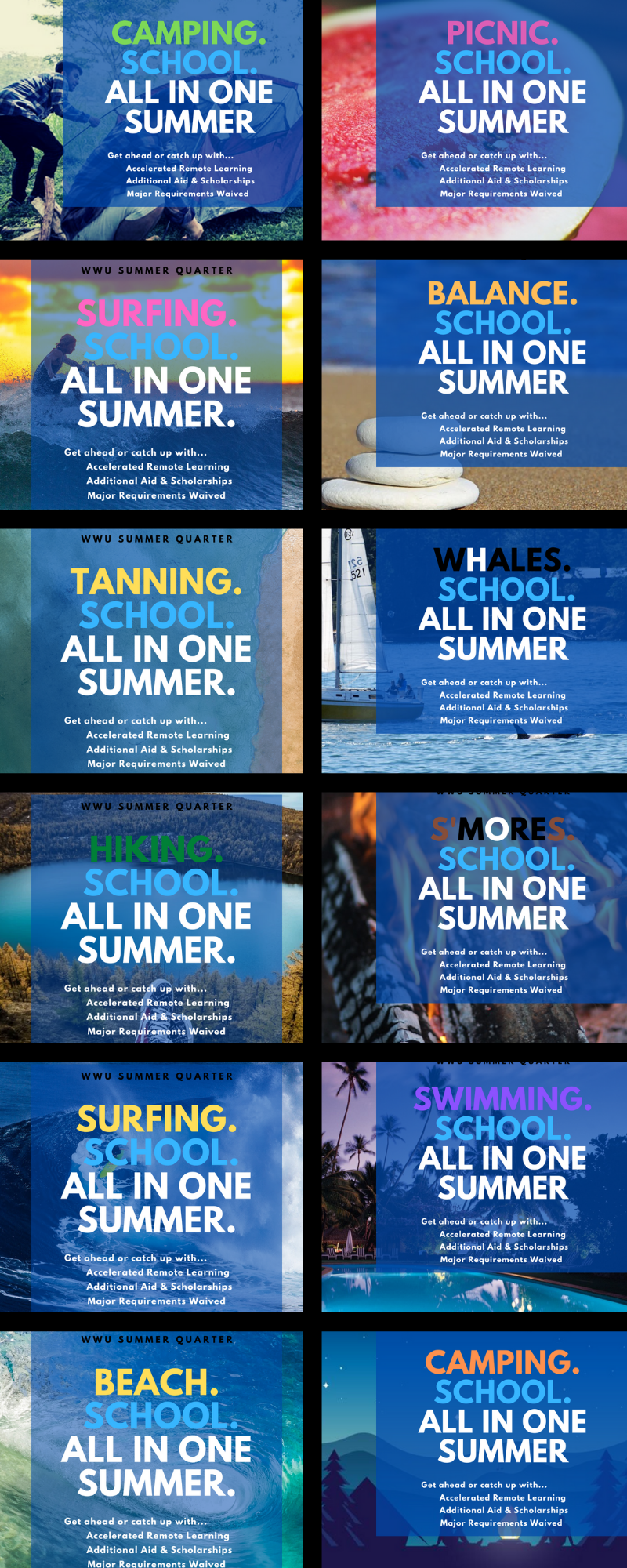 Collection of advertisements for Western's summer program