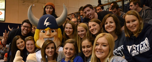Crowd of Western Washington University students at a sports game