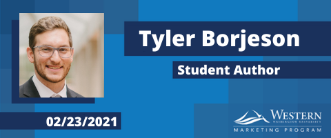 Portrait of Tyler Borjeson next to text reading "Tyler Borjeson, Student Author, 02/23/2021"