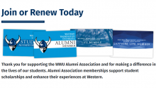 Join or Renew Today, Western Alumni member cards