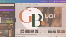canva website background with GB logo
